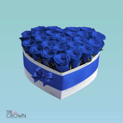 Corazón de 15 Rosas Azules.