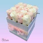 Mix de 16 Rosas Blancas y Rosadas en Caja.